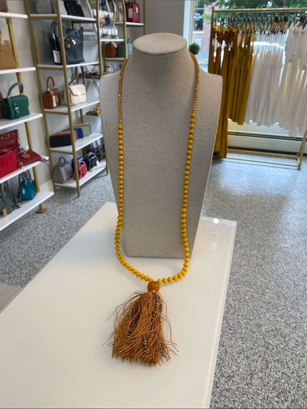 Serefina glass necklace with tassel - Picture 3 of 4